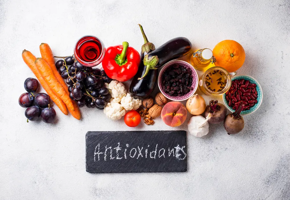 coliflor variedad de alimentos con antioxidantes
